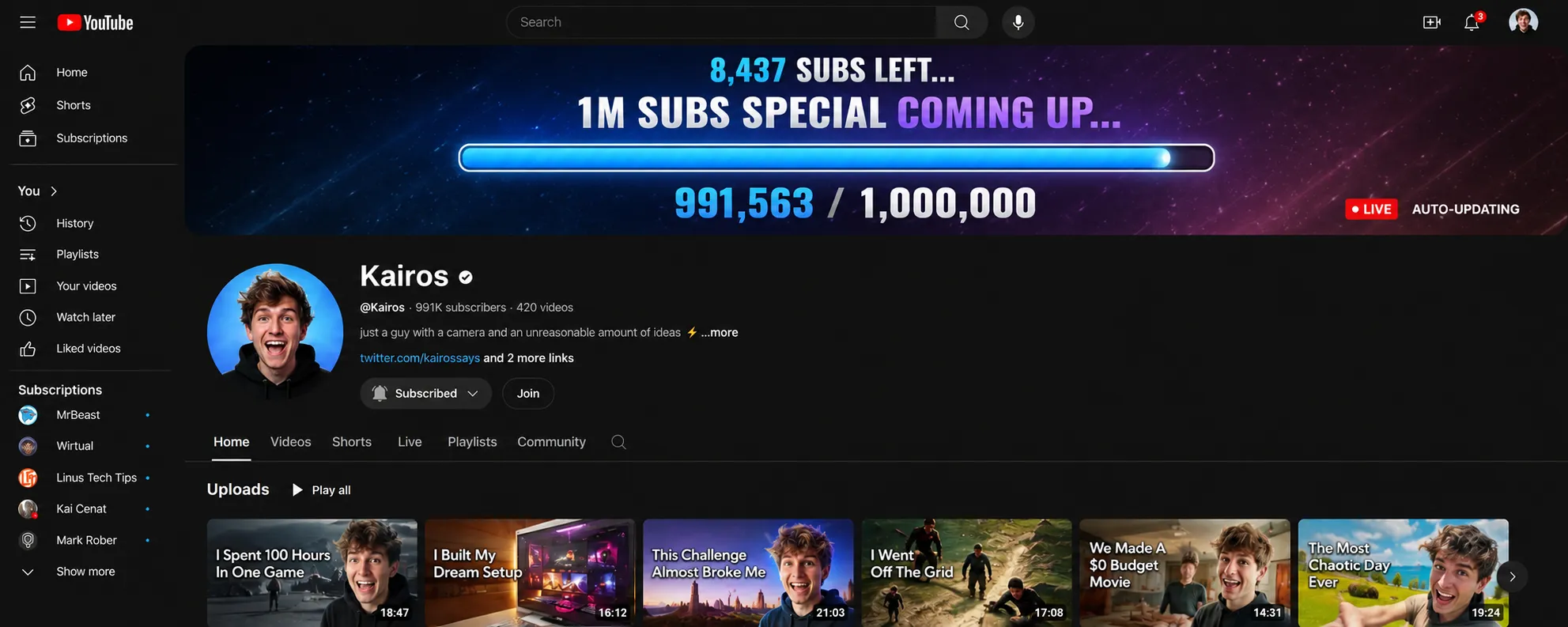 YouTube style banner